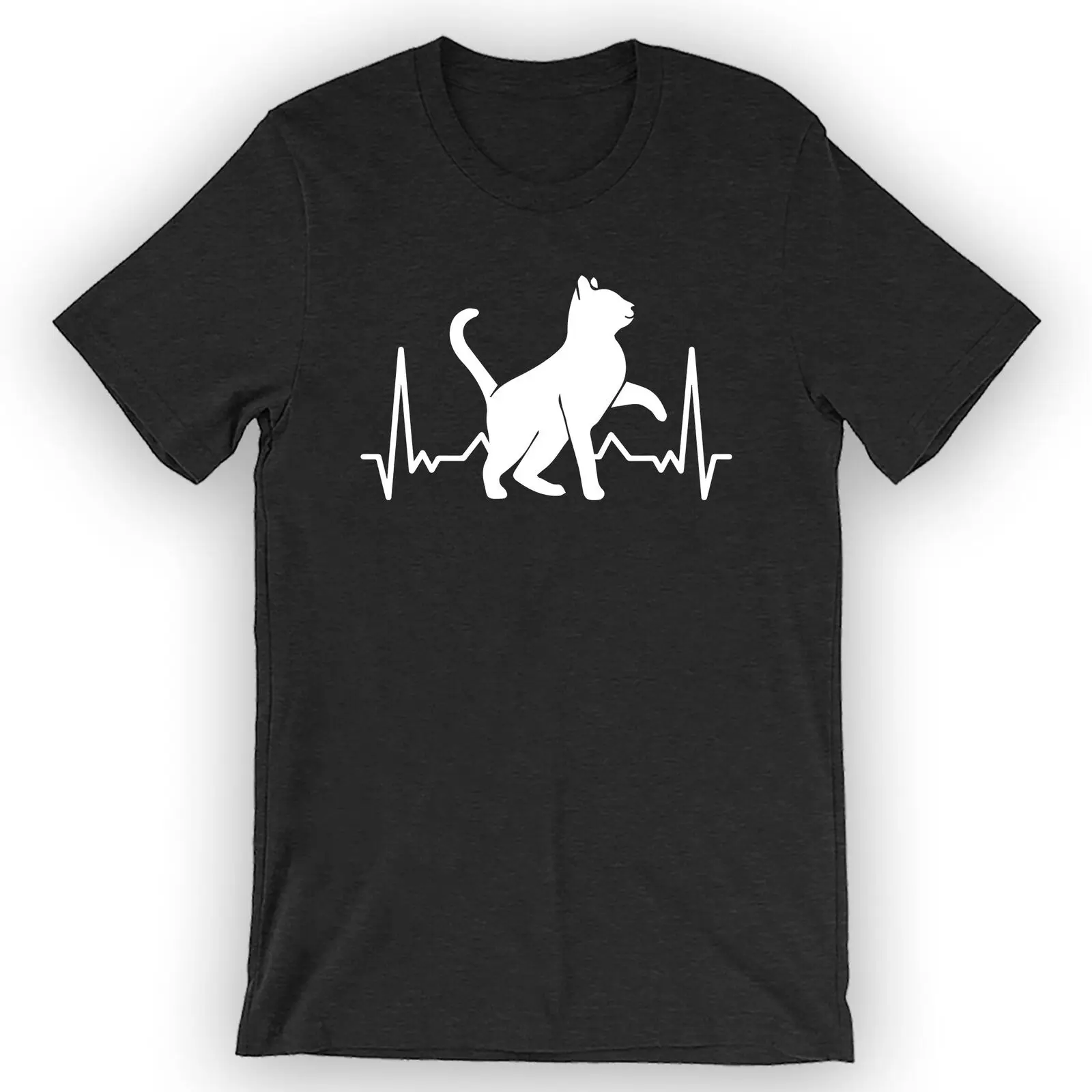 

Unisex Cat Heartbeat T-Shirt Kitten Tee Design