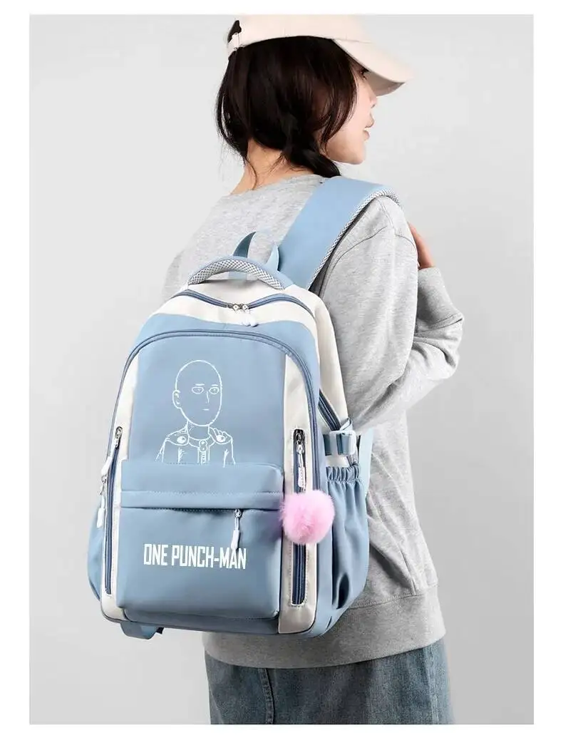 Anime Spiel Schwarz Blau Rosa Lila Rot One Punch Man Student Kinder Teenager Schultaschen Große Kapazität Rucksäcke Mädchen Jungen