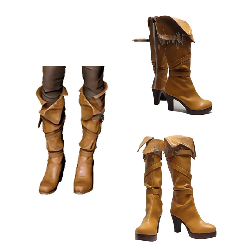 Ciri Cosplay Shoes PU Leather Shoes Halloween Carnival Boots Cirilla Fiona Cosplay Props Custom Made