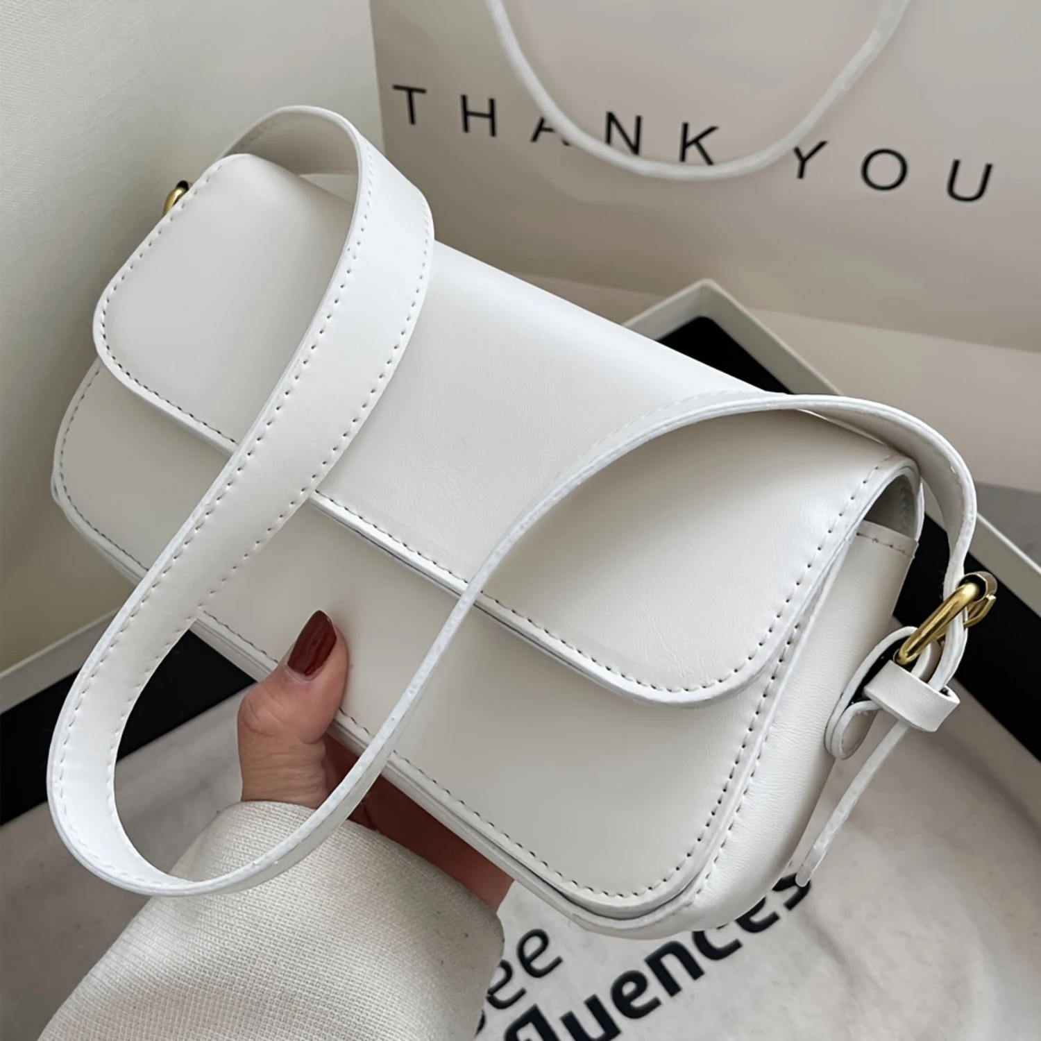 

Minimalist White Shoulder Bag, All-Match Versatile Underarm Bag, Womens Lightweight Armpit Wallet Wednesday Mylar bags g Makeup