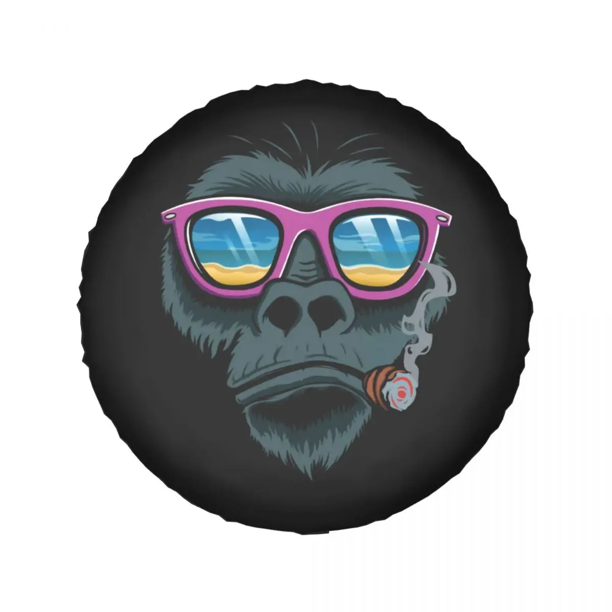 Monkey Smoked A Cigar Design Spare Wheel Cover for Jeep Hummer 4WD RV Custom Tire Protector 14\