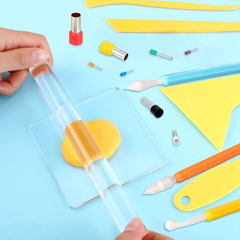 

Набор резаков, валик для полимерной глины, для изготовления глины своими руками. Набор моделей из глины можно использовать для школы, офиса и т. д.-A51M.