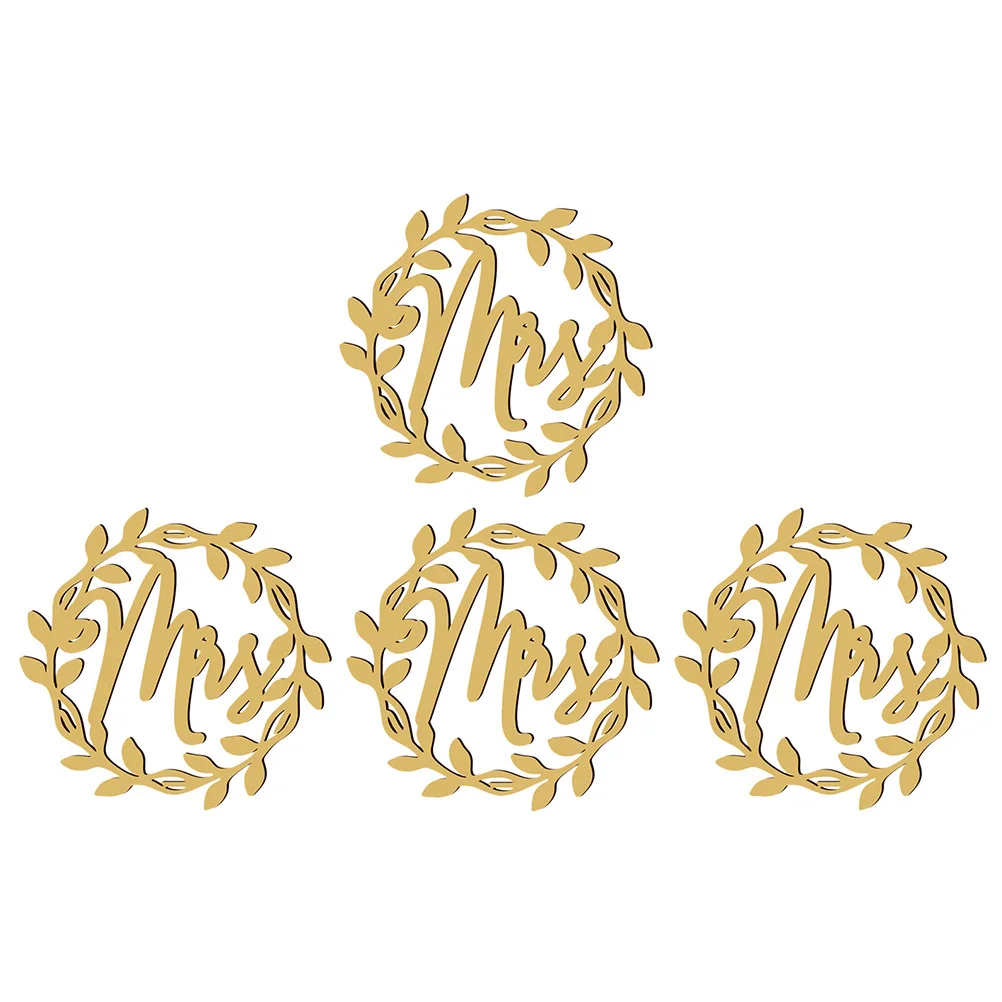 

2Pairs Wedding Chair Hanging Sign Set White Wood PU Mr Mrs Chair Decor for Bridal Shower Engagement Party Decoration Accessories