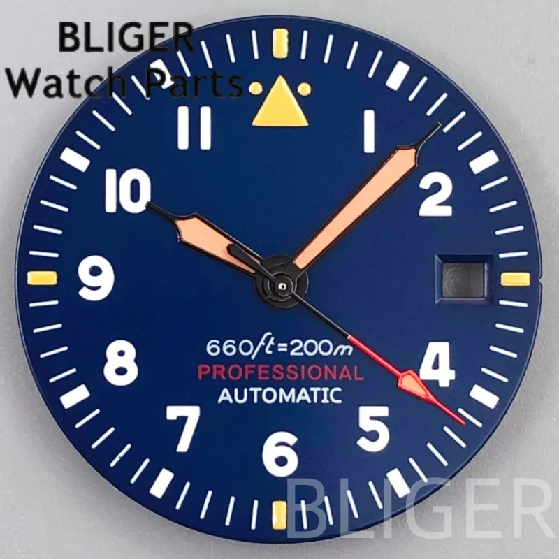 BLIGER 29 мм NH34 NH35 NH36 ETA2824 PT5000 Черный Белый Зеленый Синий Стерильные Пилотные Часы Циферблат Стрелки Светящиеся Часы Мод Аксессуары