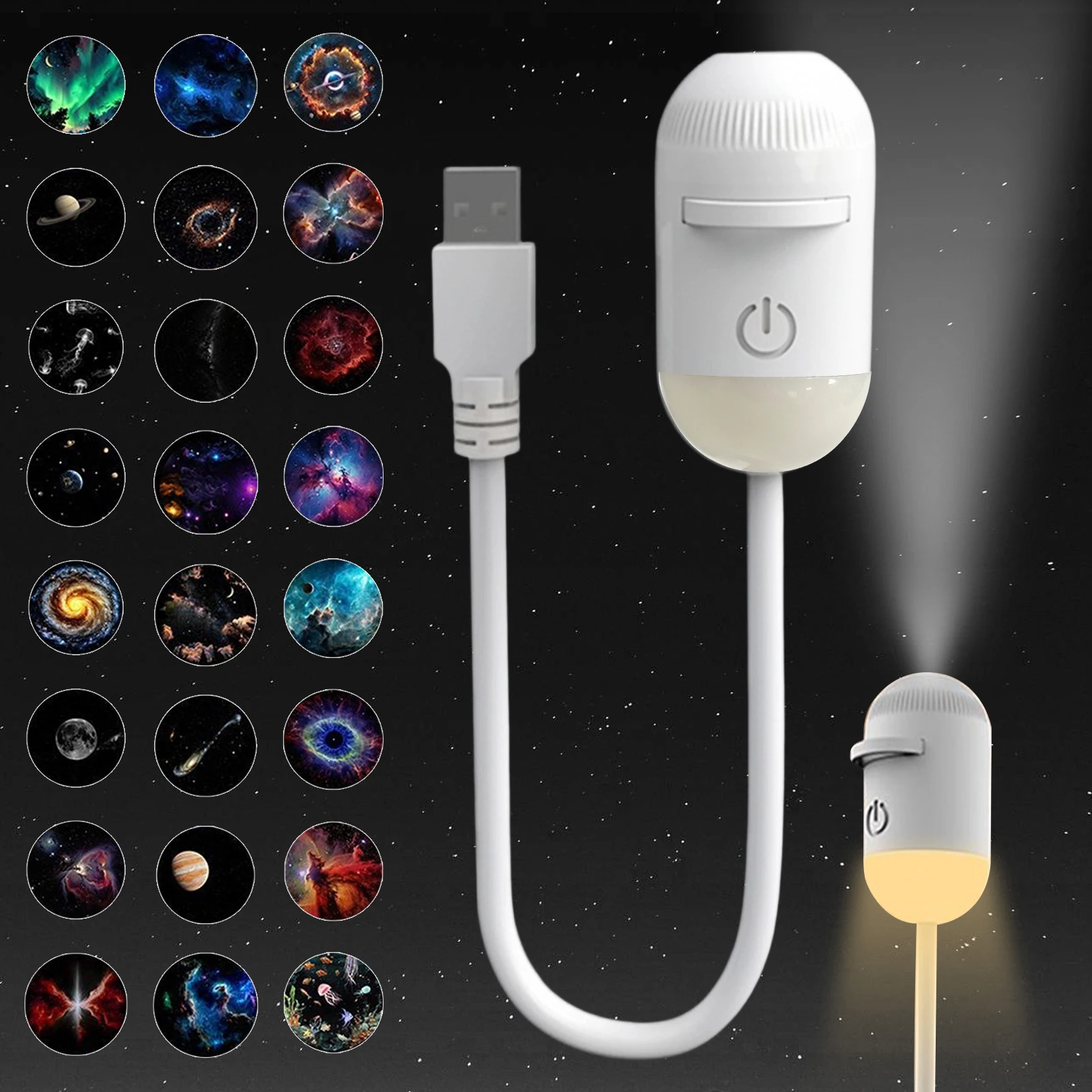 Mini Galaxy Star Projector Night Light Nebula Ceiling LED Lamp Galaxy Projection Light Starry Sky Ambient Lamp for Bedroom Gifts
