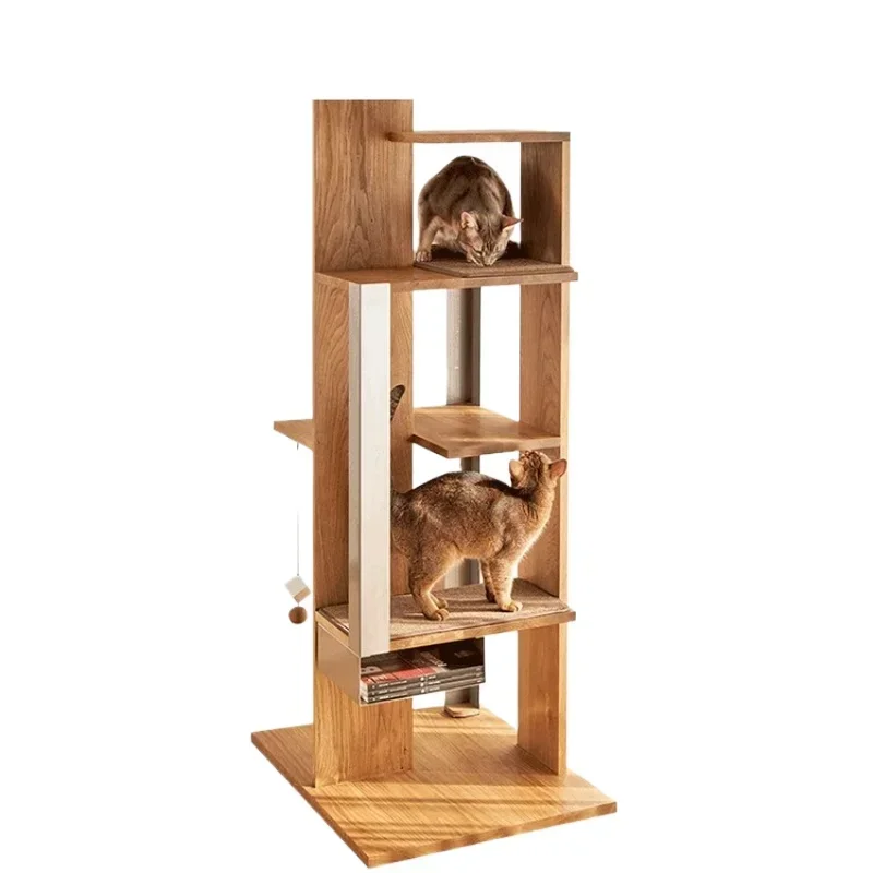 The cat scratching board is wear-resistant and does not drop debris. The ragdoll cat litter is integrated with the cat tree,