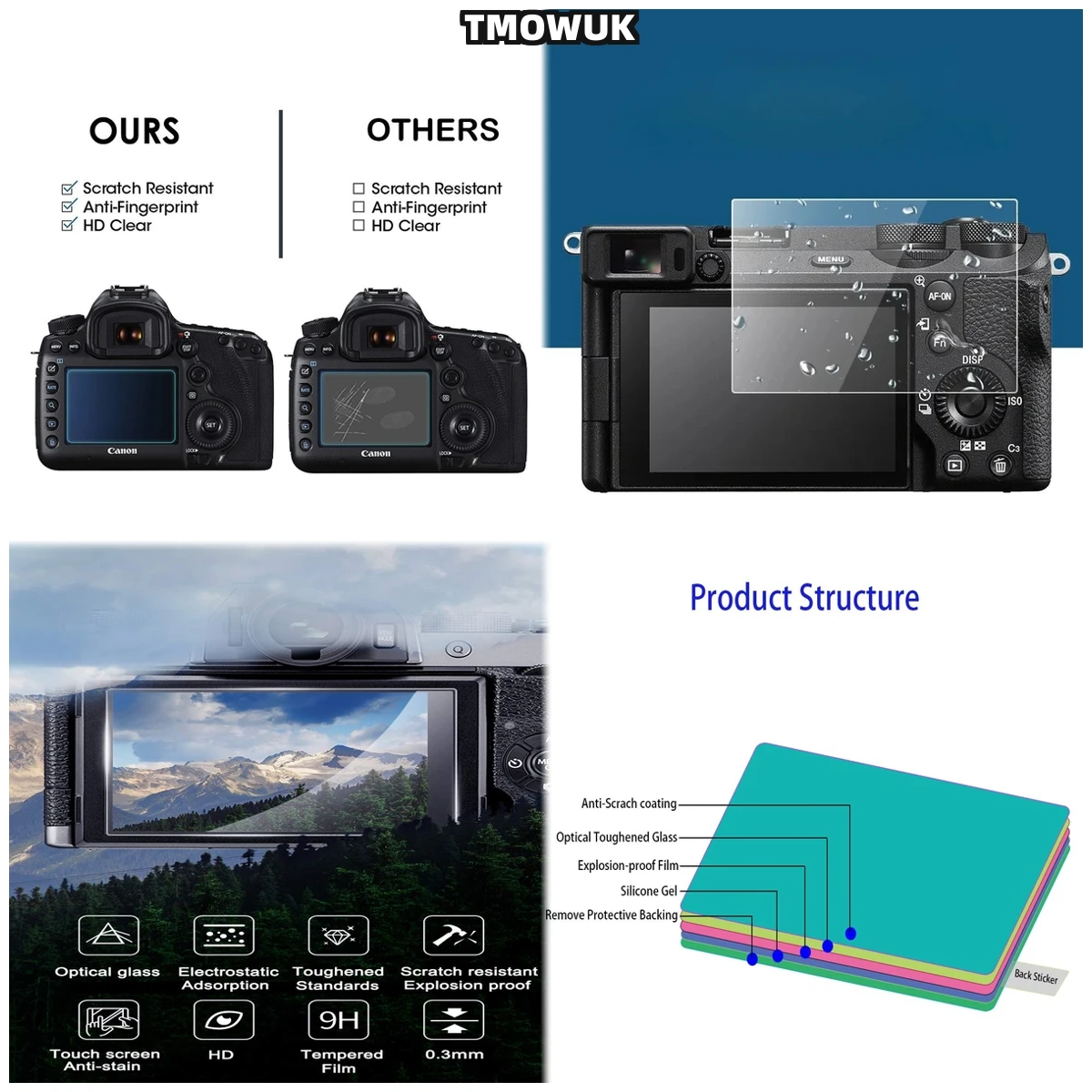 

For A7S3 A7R3 A7RM3 A7RMII A7MII A7MIII A7C 9H Hardness Tempered Glass LCD Screen Protector Film Shield