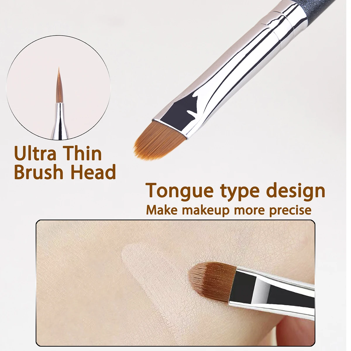 Tongue Shaped Ultra-thin Concealer Makeup Brushes Professional Small Concealer Brush Foundation Liquid Concealer Makeup Tool