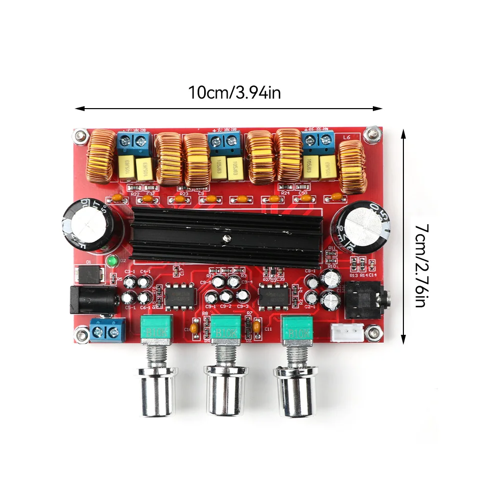 Placa amplificadora de subwoofer de potencia Dual TPA3116D2 2*50W + 100W 2,1 canales TPA3116 ecualizador de Audio estéreo amplificador auxiliar