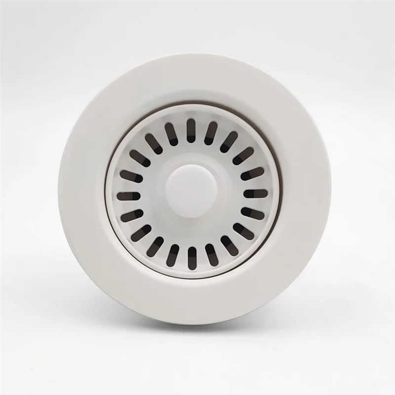 

【Подарок】Полимерный белый сливной узел для раковины 3-1/2 дюйма с сетчатым фильтром для корзины и пробкой для кухонных мойков из гранита или огненной глины