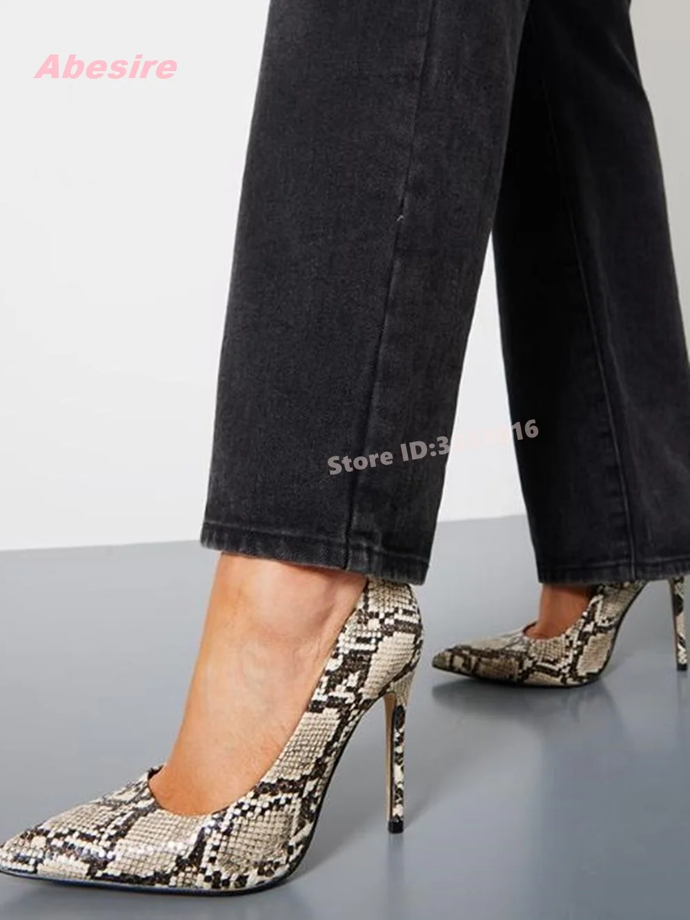 

Snakeskin Shallow Stiletto Heels Pumps Pointy Toe Leather Thin High Heeled 2025 New Elegant Sexy Party Shoes Luxury Spring