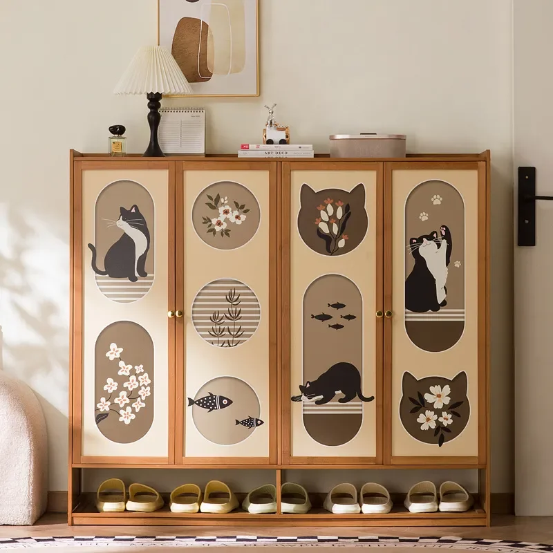 for Popular Shoe Cabinet Household Multi-layer Locker Medium Antique Home Storage Cabinet Household Shoe Rack Dustproof Cat