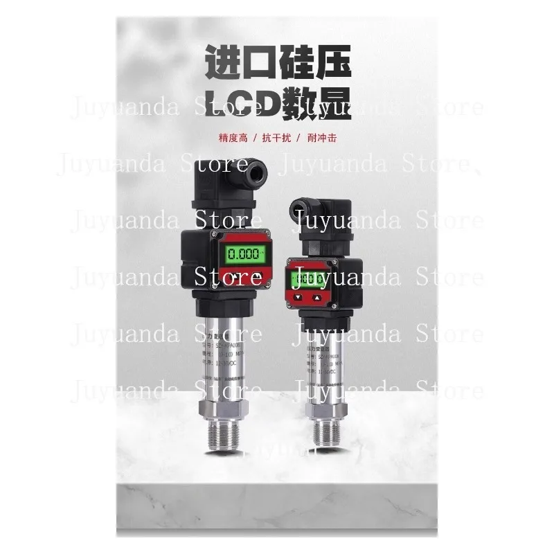 Intelligent Pressure Transmitter with Digital Display 4-20mA High-precision Diffusion Silicon Water, Gas and Oil Level Pressure