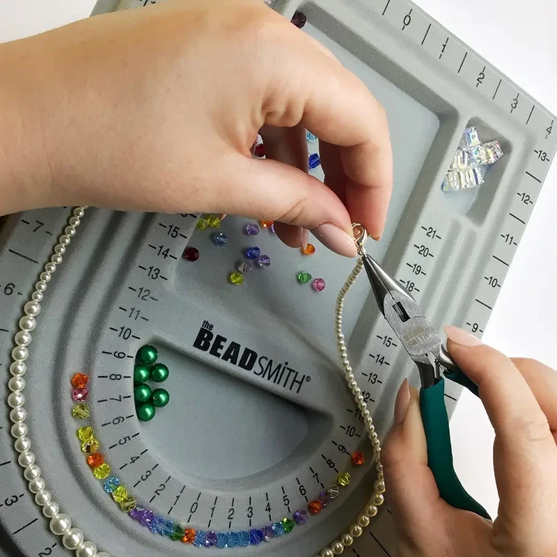 DIY Flocked Bead Board Organizer Tray For DIY Jewelry Making Bracelet Necklace Beading Design Craft Measuring Tool Accessories