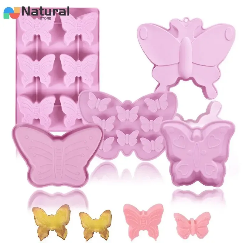 

3D Porous Butterfly Heart Silicone Biscuit Mold for Chocolate Candy Jelly Ice Cake Decor