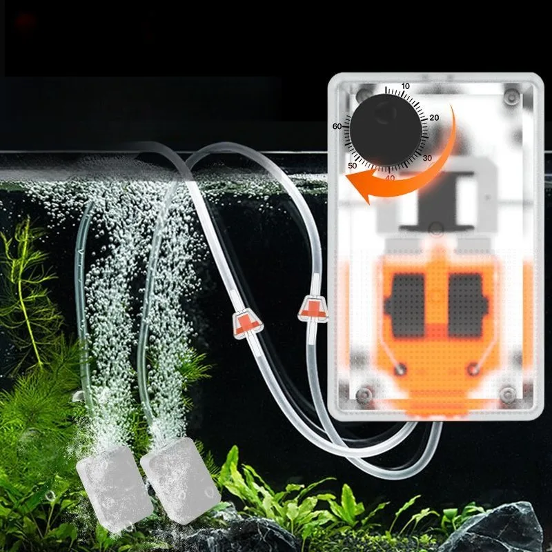 Aquarium Electric Air Pump Quiet Aquatic Pet Oxygenation Volume Adjustable Fish Tank Hydroponic Oxygen Aerator with Accessories