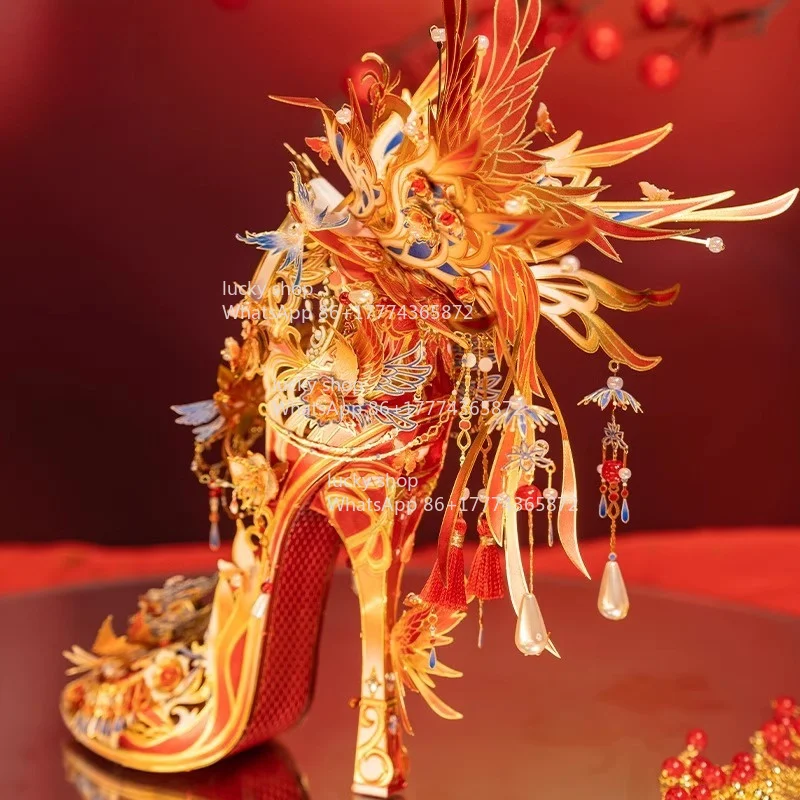 Crystal Shoes 3D Three-dimensional Puzzle Metal Assembly Model Handmade National Style