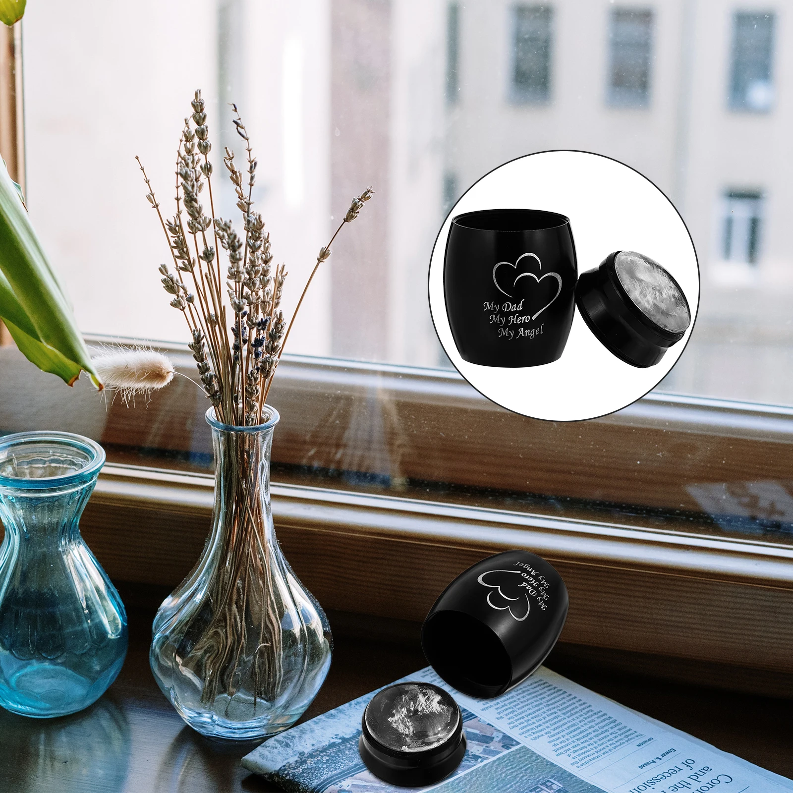 1pc Small Portable Stainless Steel Cremation Urn Family Bone Ash Storage Casket Container For Funeral Keepsake Memorial