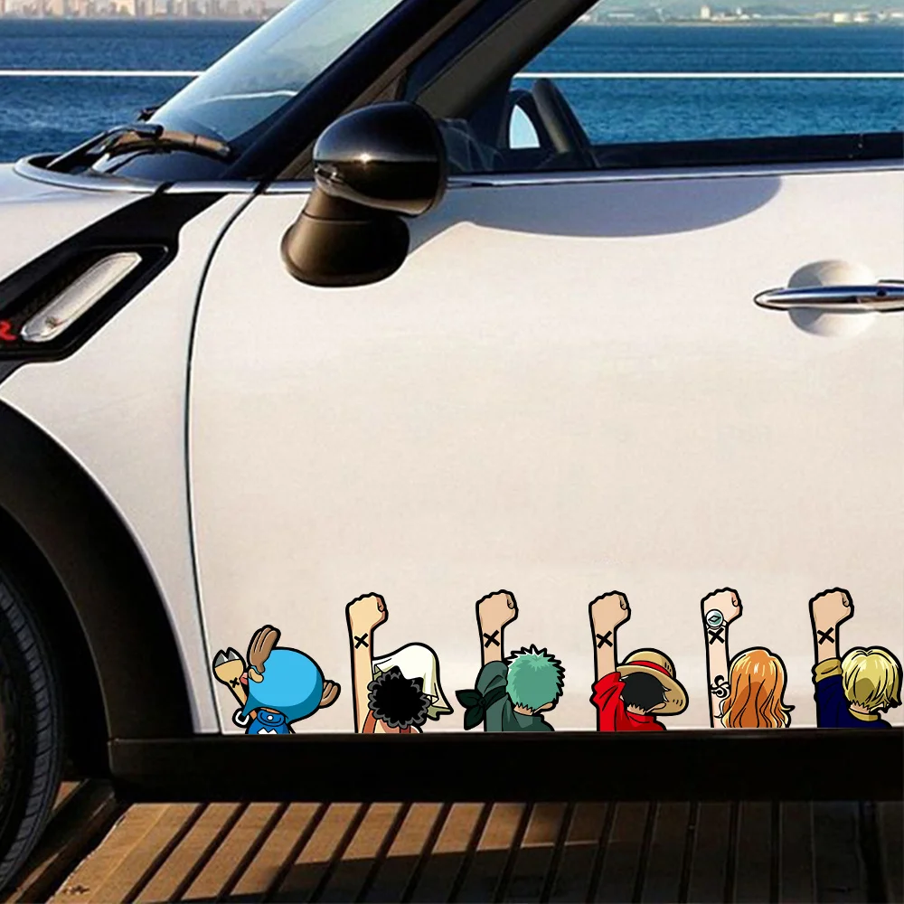 One Piece12cm creative car stickers Luffy Zoro ONE PIECE car decoration Scratch Masking cute ONE PIECE stickers gift - view 4