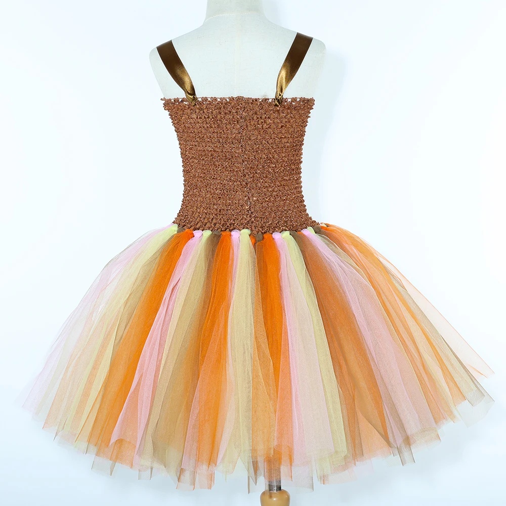 Giraffe Tutu Dress Costume Kids Halloween Jungle Party Animal Dress Up Toddler Girls Flowers Tulle Dress Safari Birthday Outfits - view 5