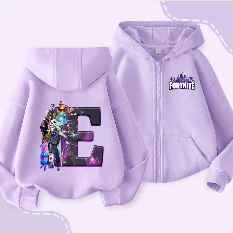 2026 Fortnites Felpe con cappuccio Abbigliamento per bambini Gioco Fortezza Notte Bambini Ragazze Ragazzi Felpa con cerniera Felpa con cappuccio Baby Casual Top