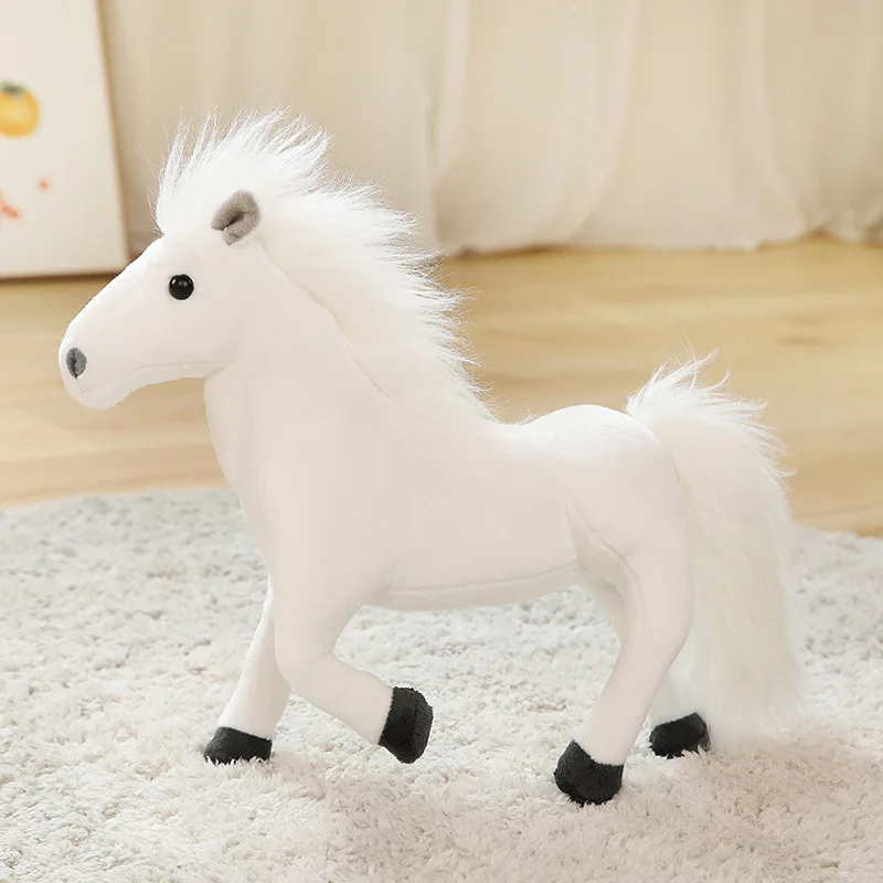 

cute plush white horse toy soft stuffed simulation horse doll kids' birthday gift about 28cm s2994