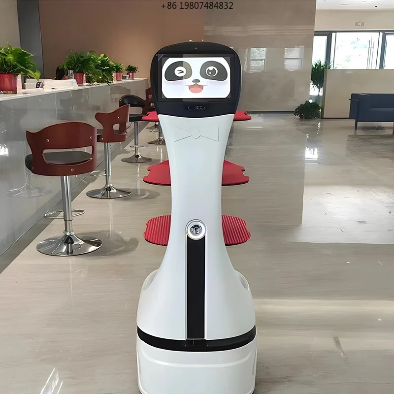 IP54 Smart Commercial Hotel Robot, APP Control Auto Charging 13.3-inch LCD Touchscreen Multi-Language Support