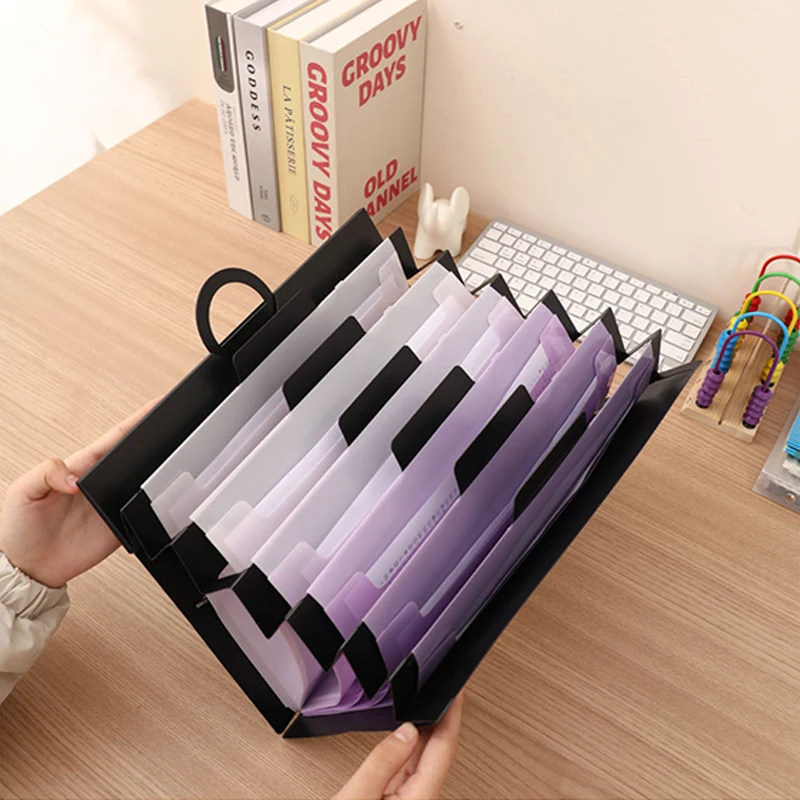 6 Pocket Hanging Expandable Document Folder File Organizer Multi-Layer Classification Test Paper Organization Home School Office