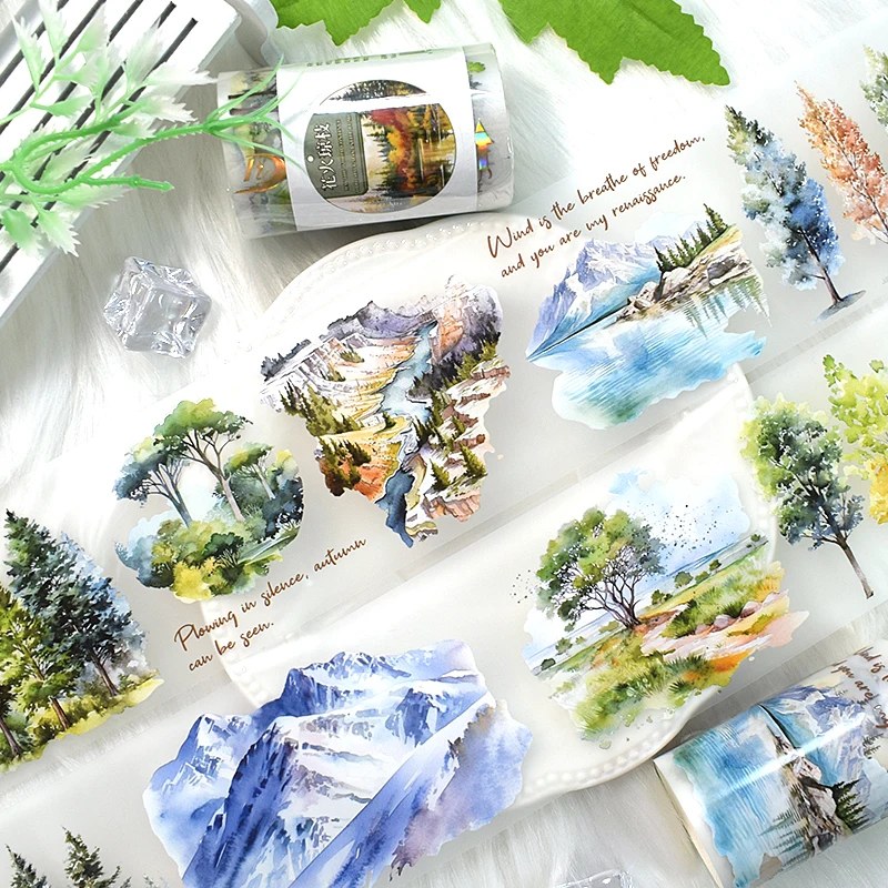 

Original design washi tape retro characters handmade collage DIY decorative journaling material whole roll of PET tape