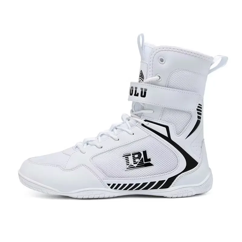 

2026 Popular High Top Anti Slip Men's Boxing Training Shoes Wear Resistant And Shock-absorbing Men's Sanda Combat Shoes