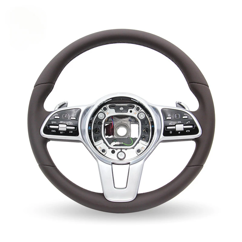 Brown leather buttons modified steering wheel For Mercedes Benz C GLC E S CLS AMG zc-801-p5-y