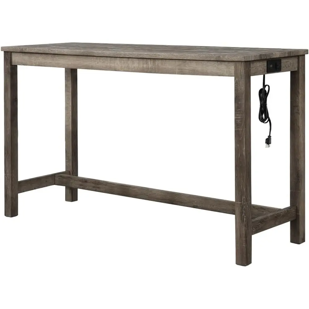 

60 Bar Height Pub Table with USB Charging Ports and Power Outlet, Counter Height Dining Table or Kitchen, Small Spaces, Breakfas