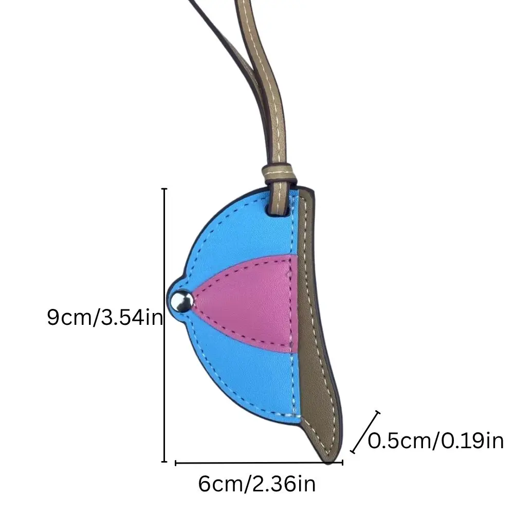 قبعة بيسبول من جلد البولي يوريثان مخيطة يدويًا - إكسسوار قلادة حقيبة صغيرة على شكل كتلة ملونة #6