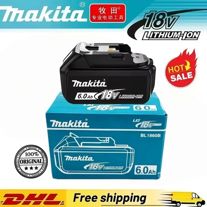 100% originele Makita-batterij, 18V 6.0Ah lithiumbatterij, Makita DDF487 BL1830B BL1815 BL1830 BL1840 BL1850B 18V batterij voor elektrisch gereedschap