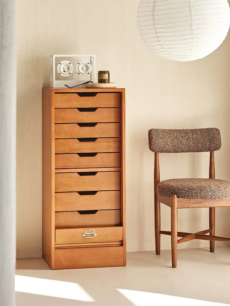 Roller shutter treasure cabinet retro French jewelry cabinet studio storage solid wood
