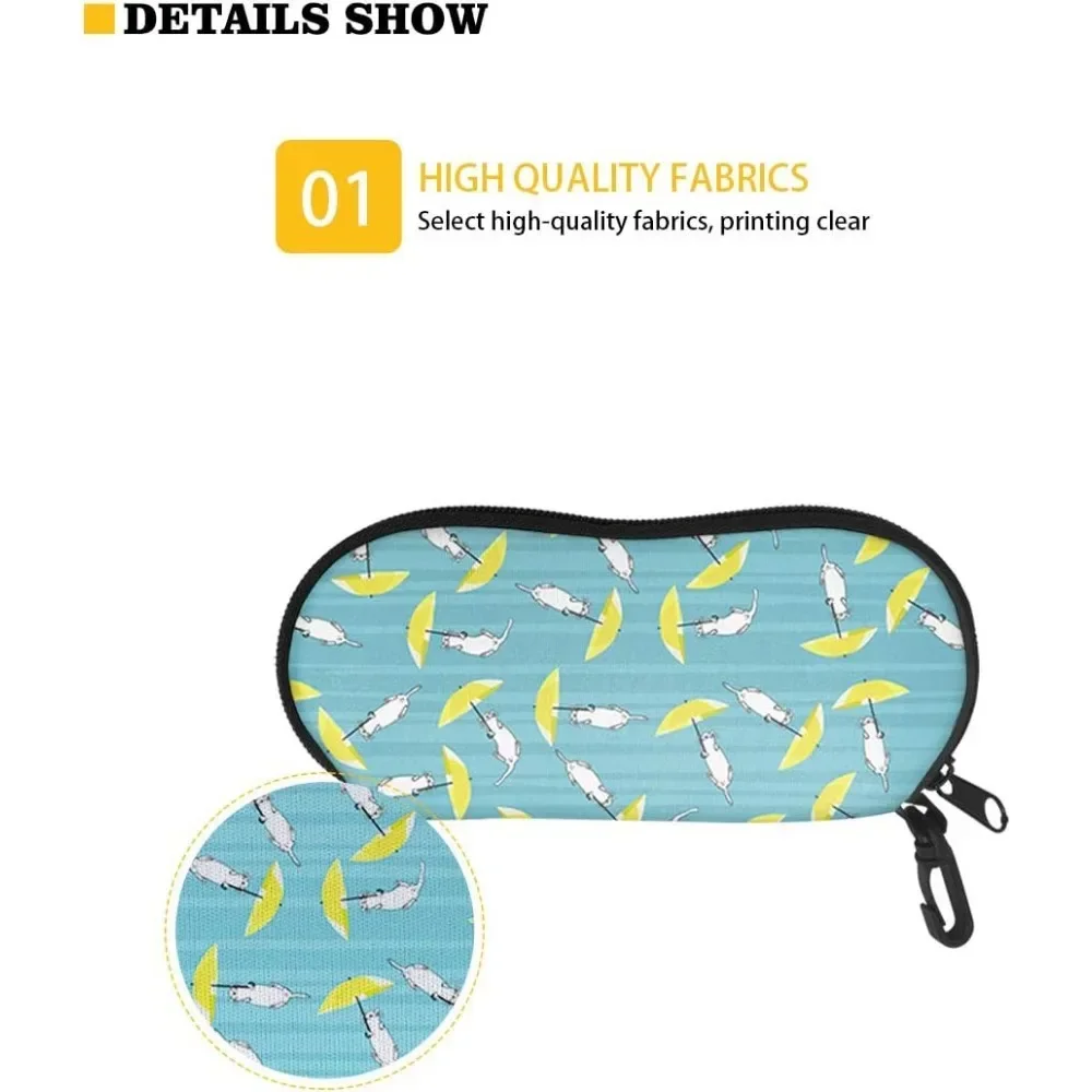 دولفين المحيط نظارات الحقيبة يطبع سستة لينة نظارات صندوق تخزين السفر في الهواء الطلق المحمولة المضادة للضغط حقيبة النظارات الشمسية