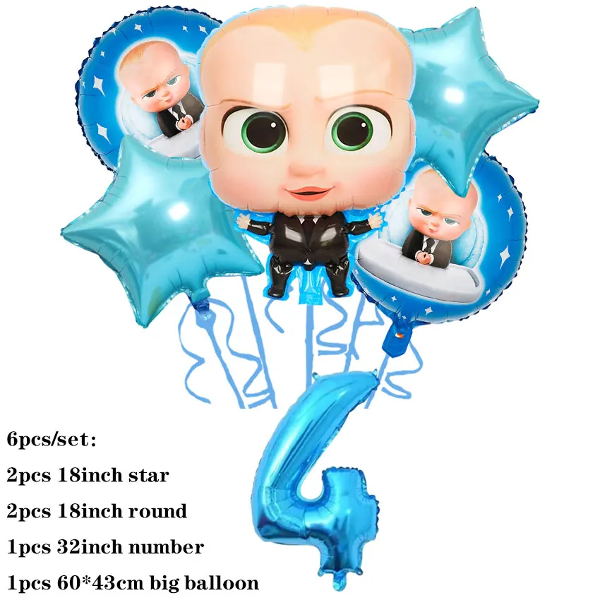 Blaues Little Executive Baby B-BOSSED Duschparty-Dekorationsset mit Einwegteller, Bechern, Servietten, Banner und Ballons für Geburtstagsfeiern – Detail 40