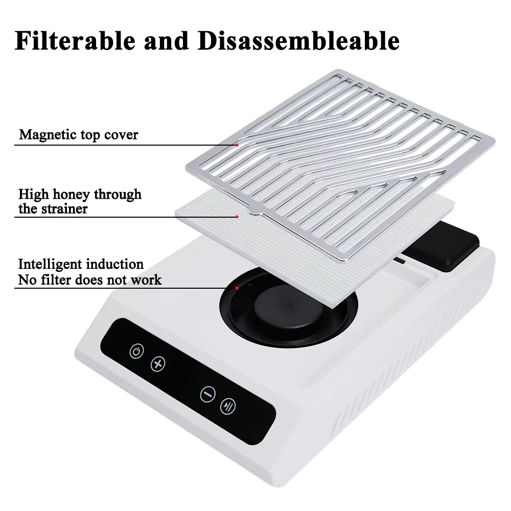 Coletor de pó de unhas profissional recarregável - baixo ruído, sucção poderosa, filtro removível para equipamentos de máquina de manicure