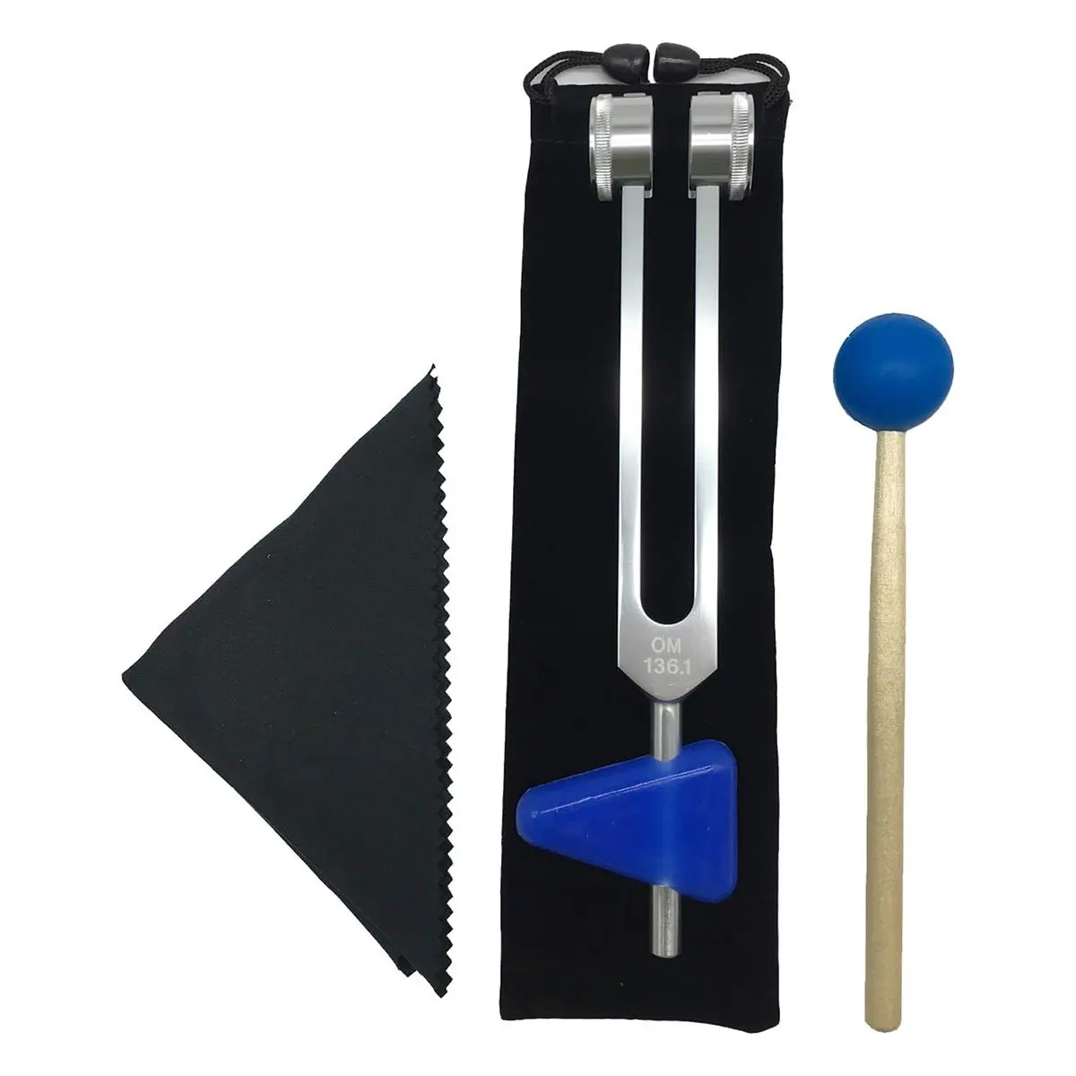 Y250A HOT  Aluminum Alloy OM136.1 Hz Tuning Forks with Hammers Set for Nervous System Testing Sound Healing Therapy
