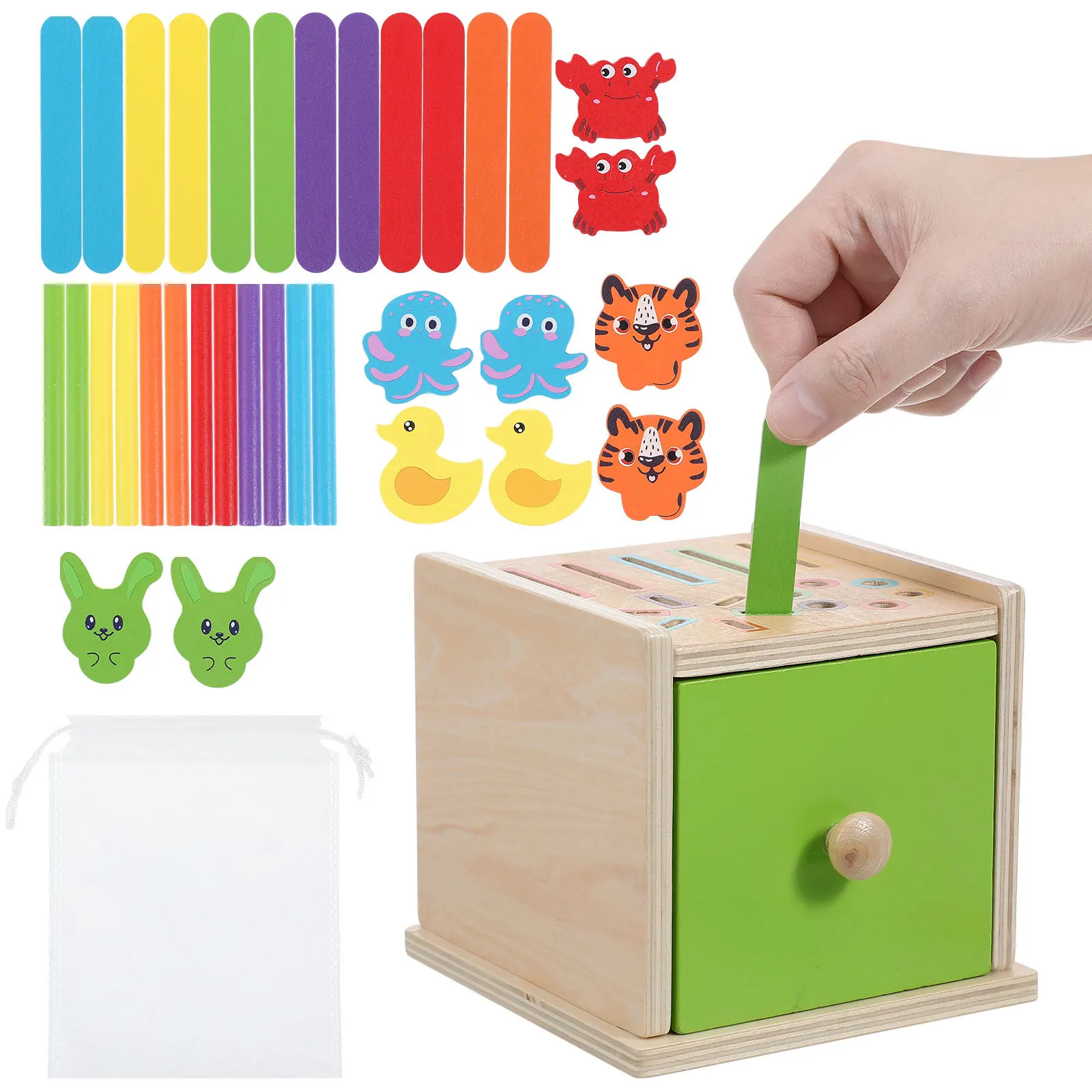 

1 Set Wooden Shape Matching For Toddlers Montessori Game Educational Puzzle Cognitive Development Blocks Wood Color Recognition