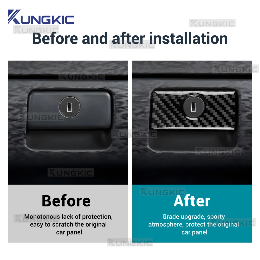 حقيقي لينة ألياف الكربون ل Scion tC 2005 2006 2007 2008 2009 2010 LHD RHD سيارة المشارك الطيار صندوق القفازات التبديل الداخلية ملصق الكسوة #3