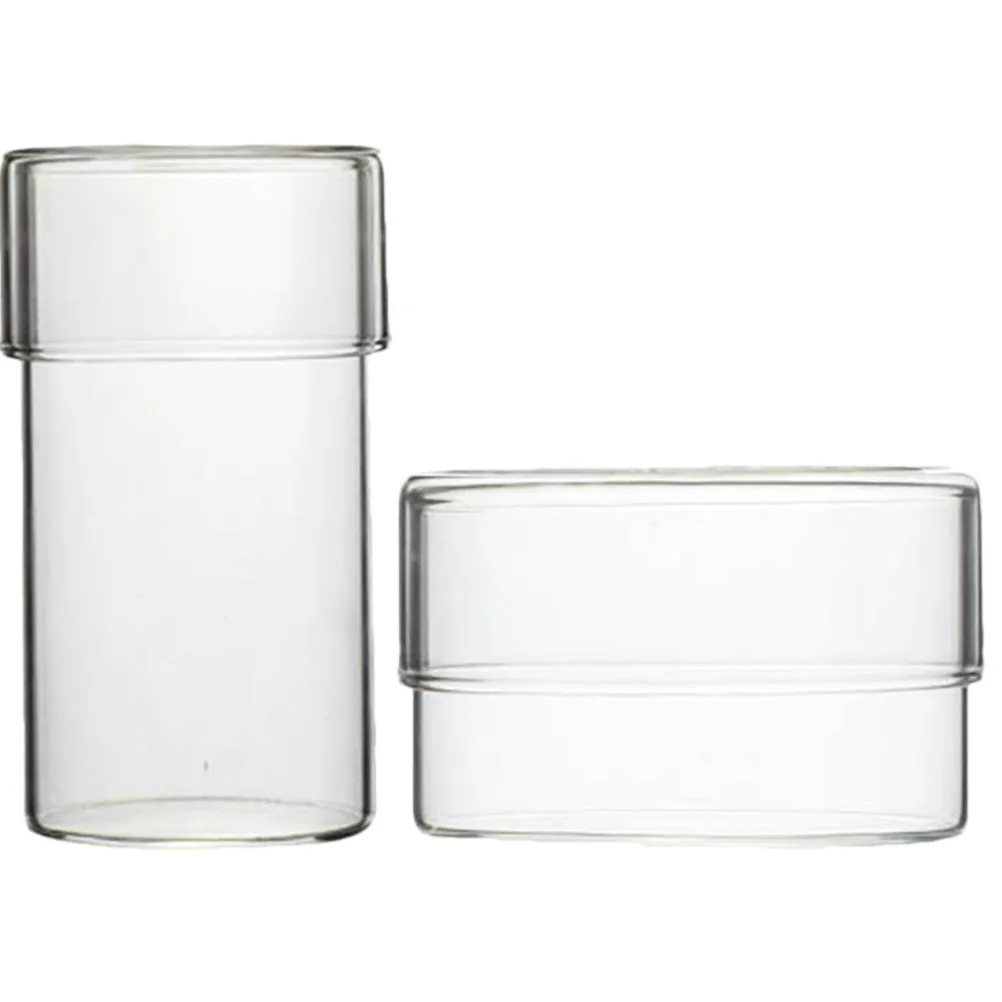 2pcs Transparent Glass Storage Jars with Airtight Lids for Tea Coffee Beans Candy Honey Cereals Food Organizer view 6