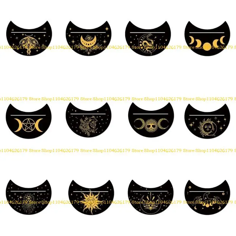 

1 шт., принадлежности для колдовства, деревянная подставка для карточек, держатель с фазами Луны, подставка для алтаря Таро, подставка для ведьмы, гадания, основание для дисплея Таро