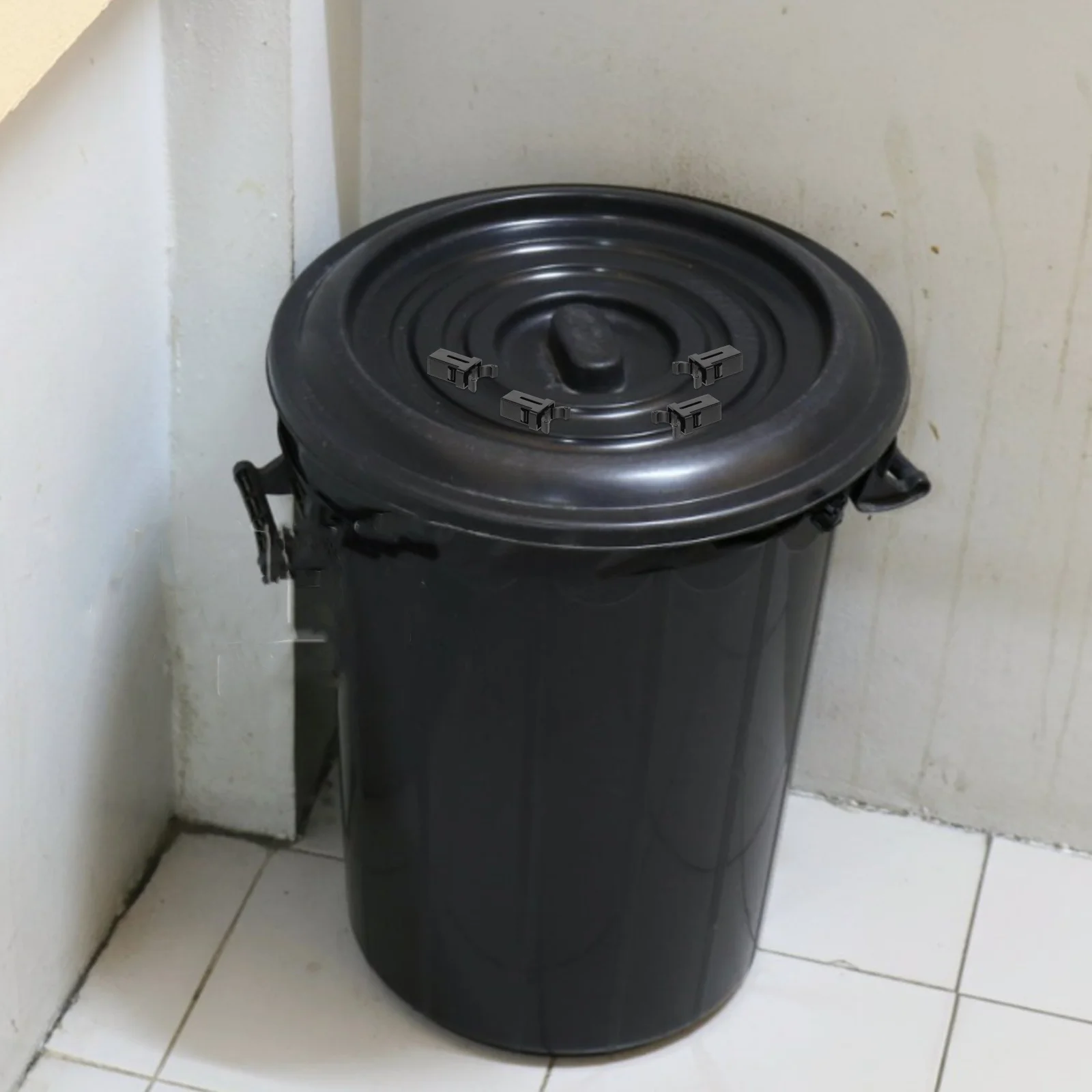 20Pcs Self-Locking Switch Trash Can Buckle White Plastic Press Button Lock Replacement Garbage Lid Catch Clip Repair