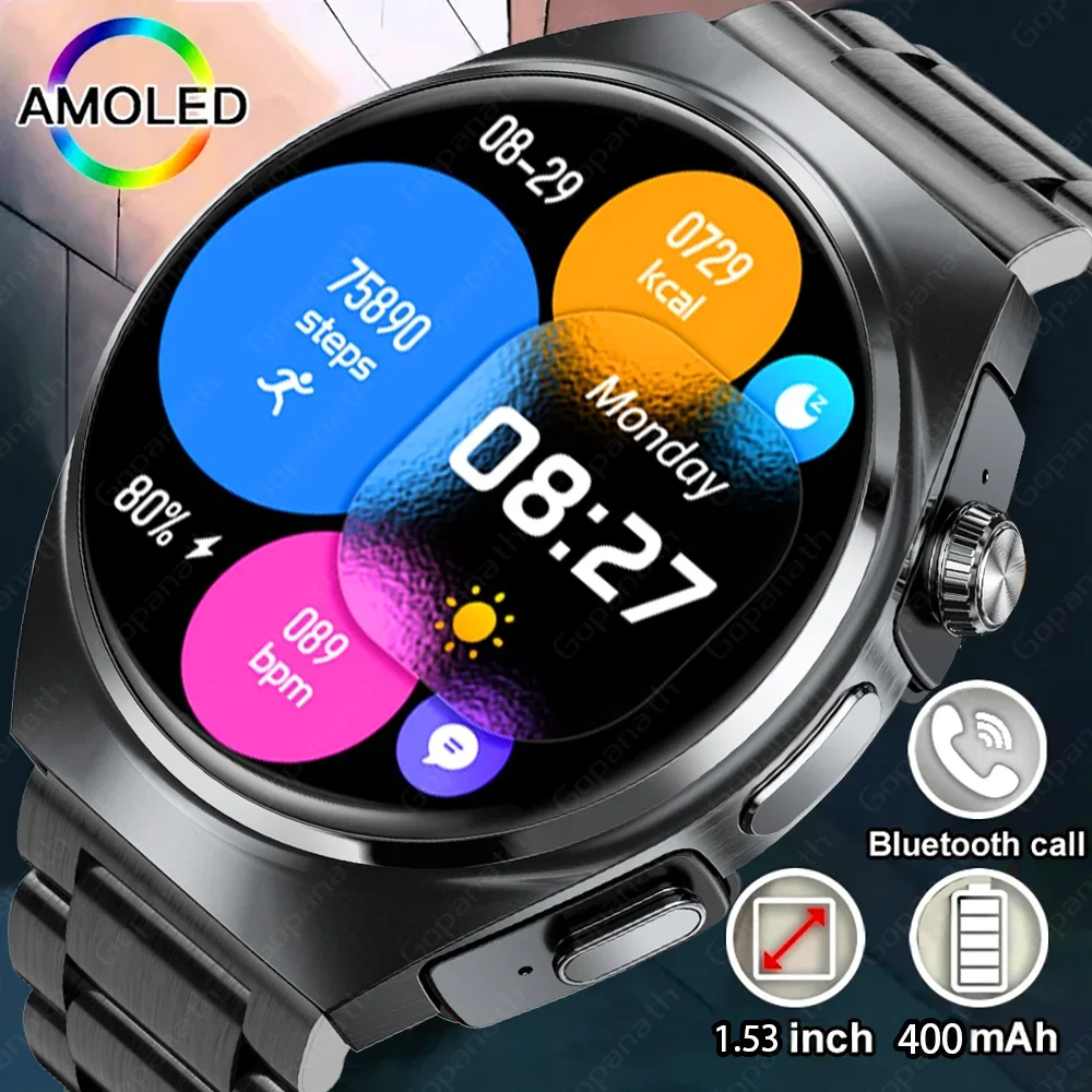 Global Version Smartwatch - Google Wear OS, 1.53'' IPS LED Screen, Waterproof, Storage, 100+ Sports Modes, 400mAh Battery.