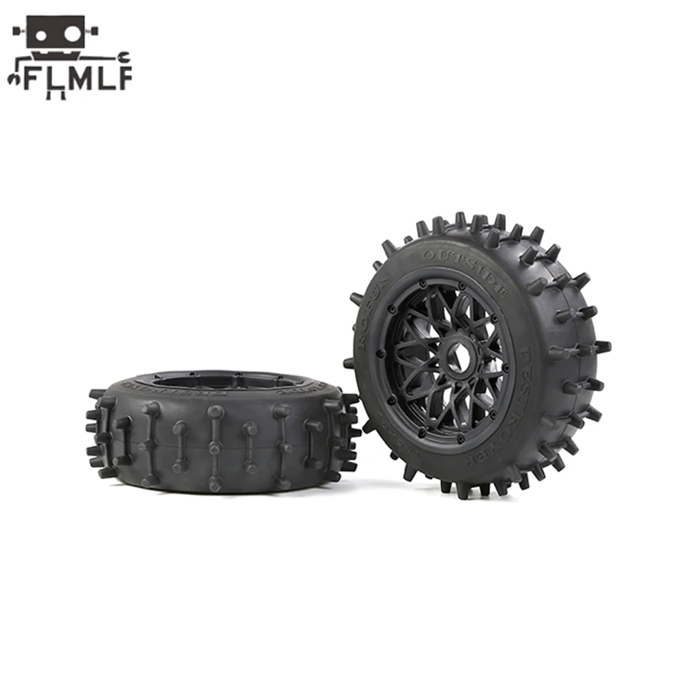 Rc Car Big Nail Tire High Performance Rear or Front Wheel Tyre Set for 1/5 HPI ROFUN BAHA ROVAN KM BAJA 5B SS Buggy Truck Parts