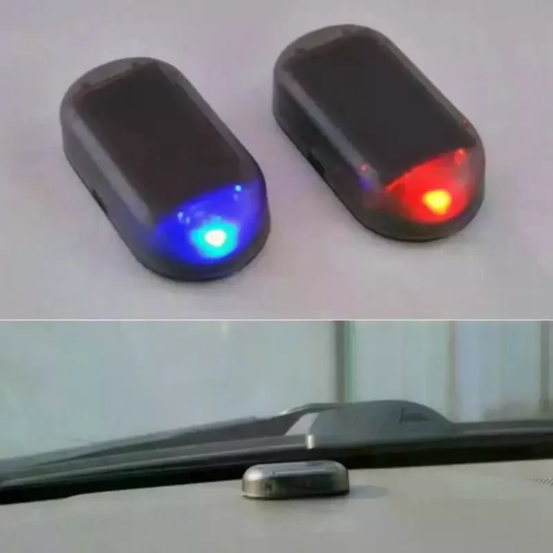 1Pcs Solar Powered LED Fake Car Alarm Simulated Dummy Security Light Wireless Flashing Anti-Theft Warning Caution Lamp For Auto