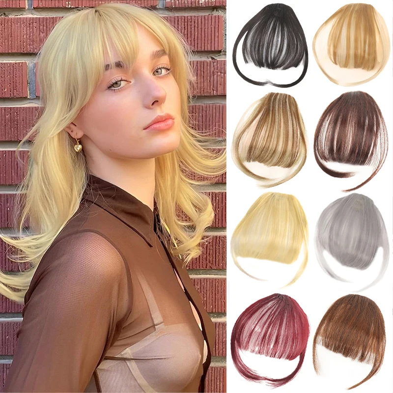 Air Bangs Wig Patch for Women with Sideburns Natural Replacement of Hairline Invisible Air Flush Bangs Wig Patch