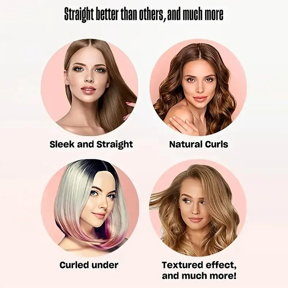 Wireless Hair Straightening 2in1 Improve Frizzy Hair Bangs Straightener Small Power Fast Heating Hair Curler