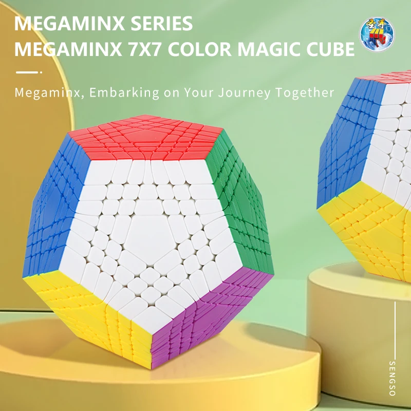 Sengso Speed Cube Megaminx 2x2 3x3 4x4 5x5 6x6 7x7 12-Sided Puzzle Dodecahedron for Kids Competition Cube Stickerless Puzzle